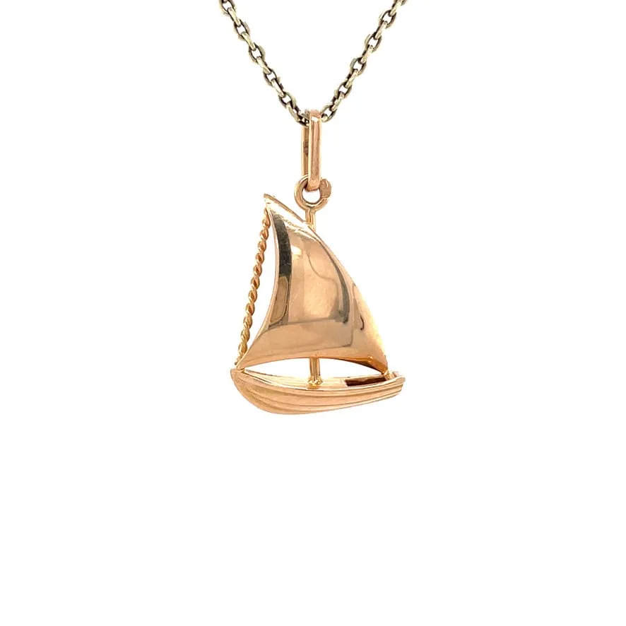 Vintage 18K Gold Zeilboot Pendant