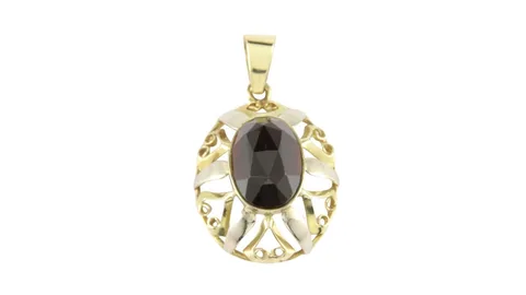 Vintage 14K Two Tone Gold Pendant with Garnet