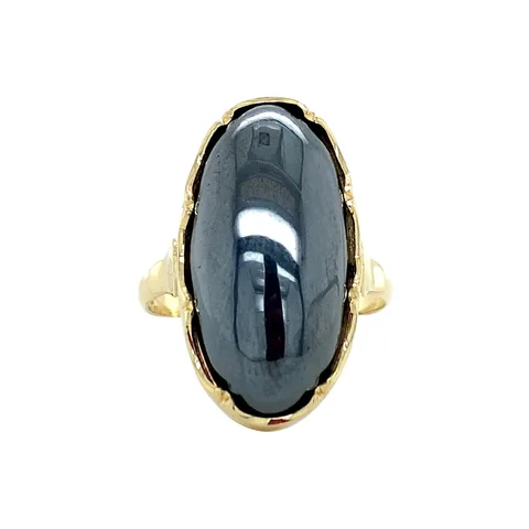 Vintage 14K Gold Ring with Hematite