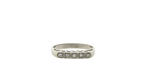 Vintage 18K White Gold Ring with Diamond
