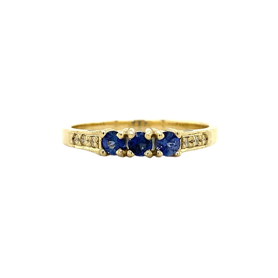 Vintage Katharine 14K Gold Ring, Sapphire