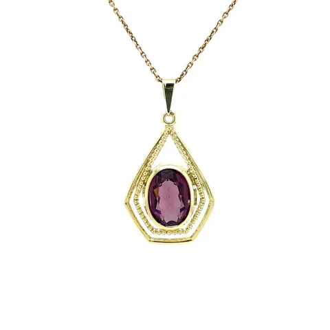 Vintage 14K Gold Pendant with Amethyst