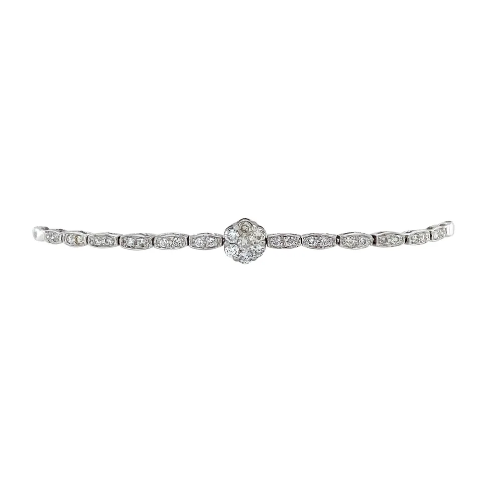Vintage 18K White Gold Bracelet with Diamond
