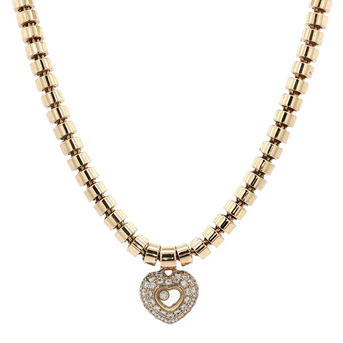 Vintage Chopard Happy Diamonds 18K Gold Necklace