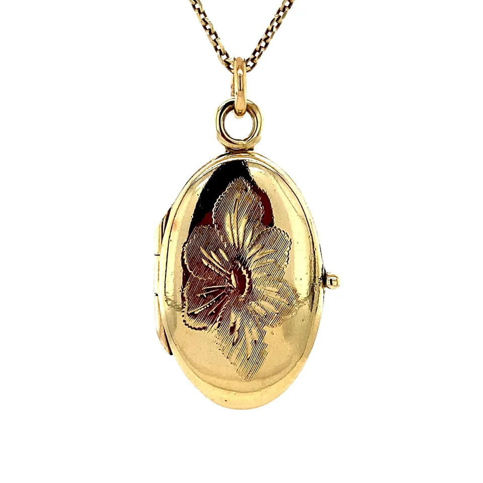 Vintage 14K Gold Locket with Engraving