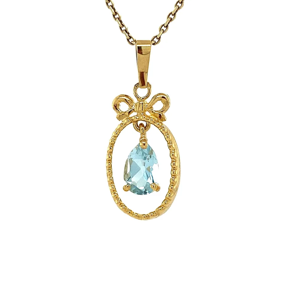 Vintage 14K Gold Pendant with Topaz