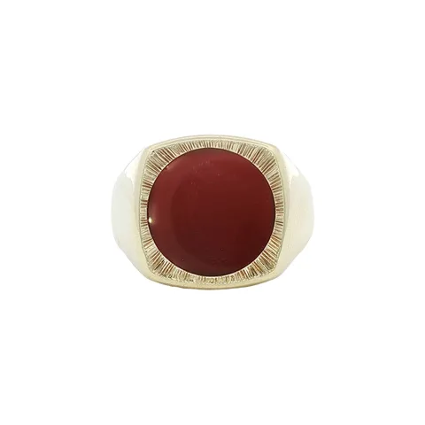 Vintage 14K Gold Signet Ring with Carnelian