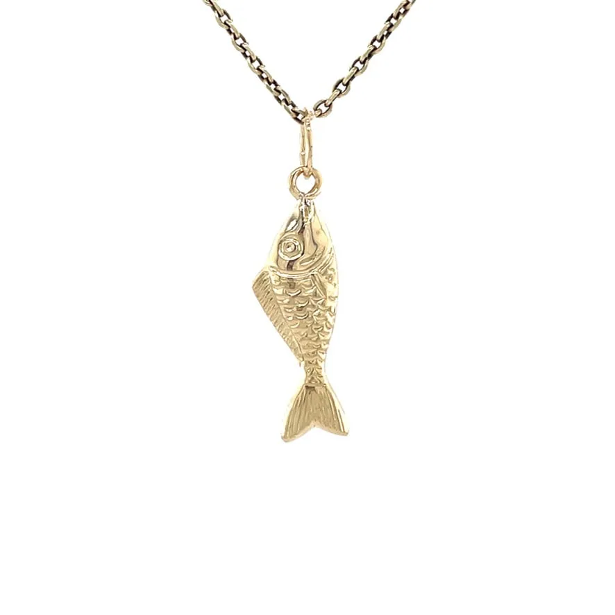 Vintage 14K Gold Fish Pendant