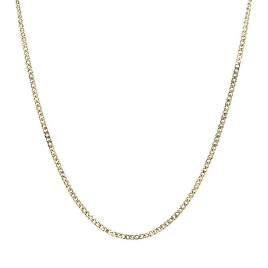 Vintage 14K Gold Long Necklace Curb 45.5 cm