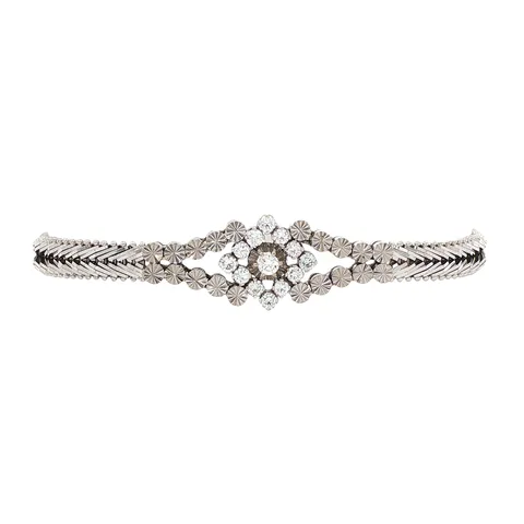 Vintage 14K White Gold Bracelet with Diamond