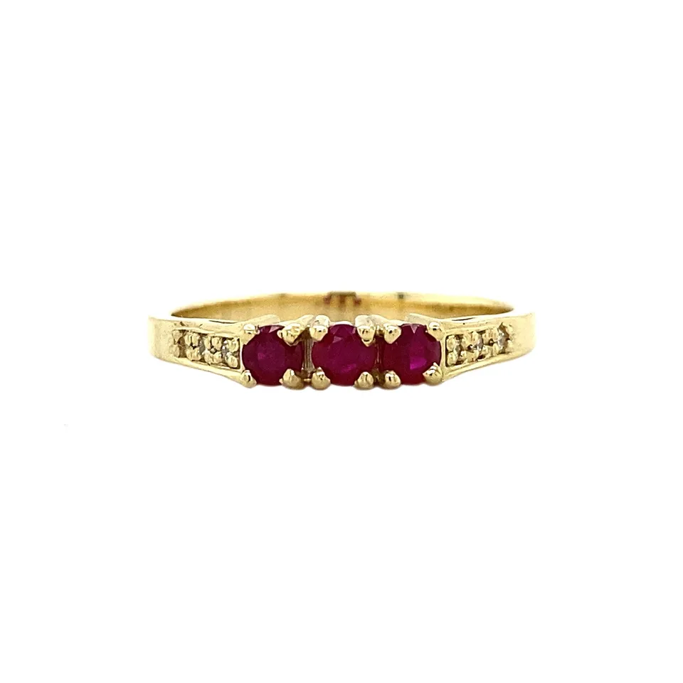 Vintage Katharine 14K Gold Ring, Ruby Ruby