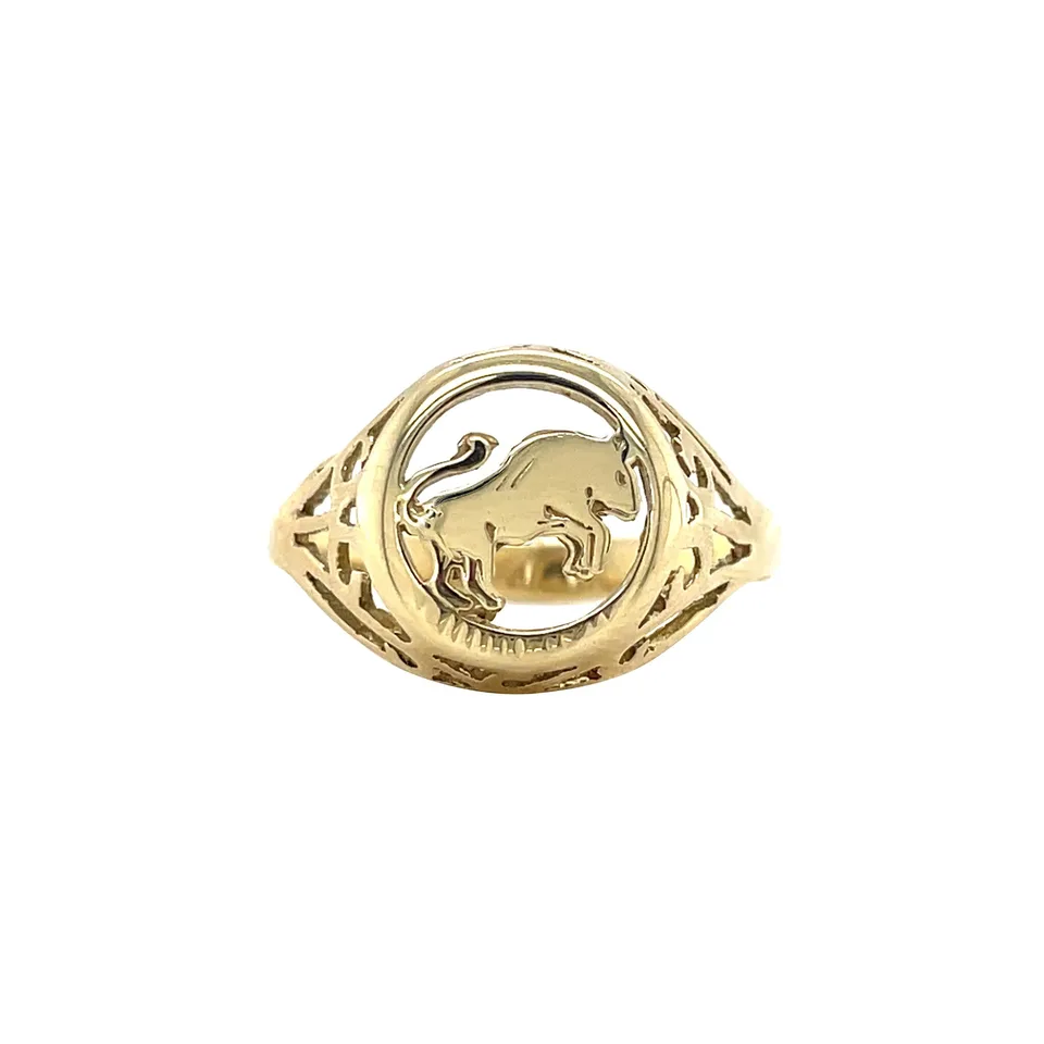 Vintage 14K Gold Ring with Stier