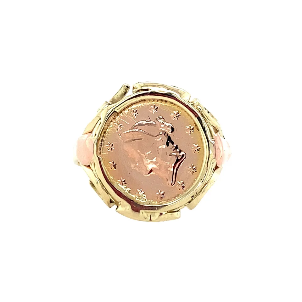 Vintage 14K Gold Coin Ring