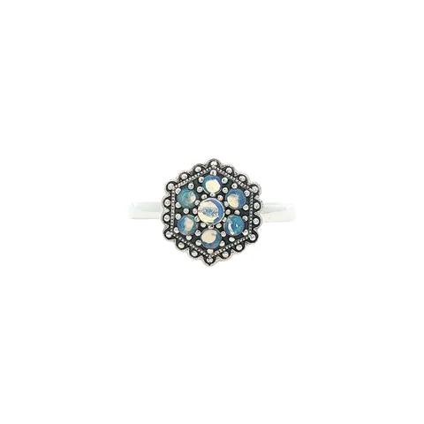 Vintage Sterling Silver Ring with Opal