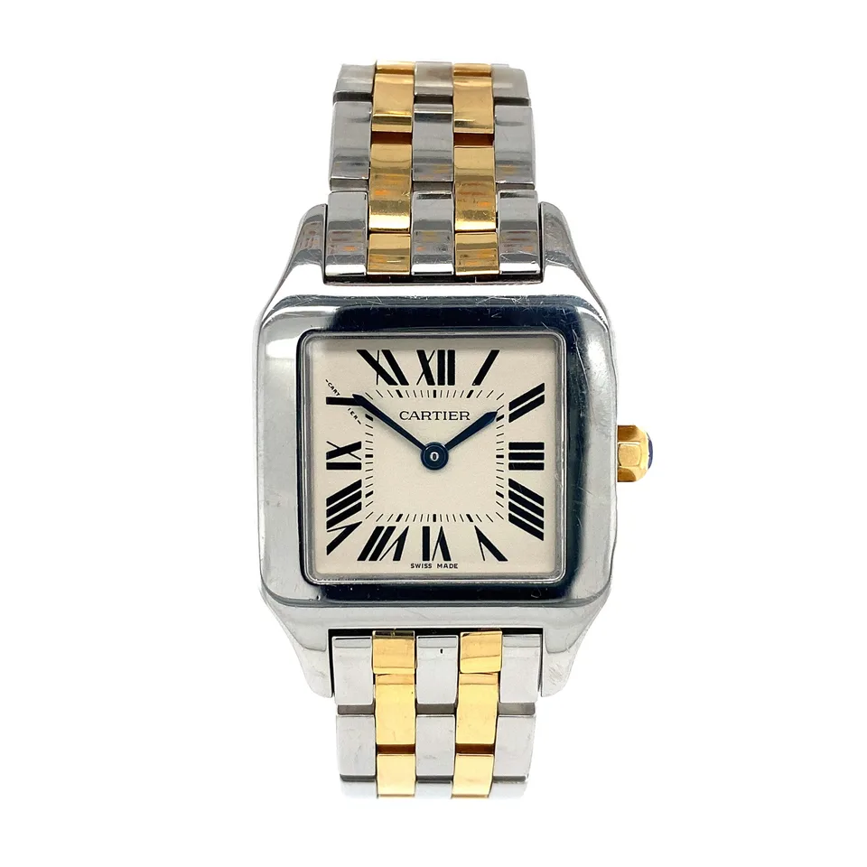Vintage Cartier Santos Demoiselle 18K Gold Watch