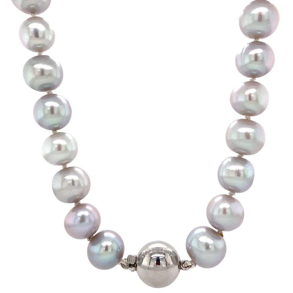 Vintage Pearl Necklace with Sterling Silver Clasp