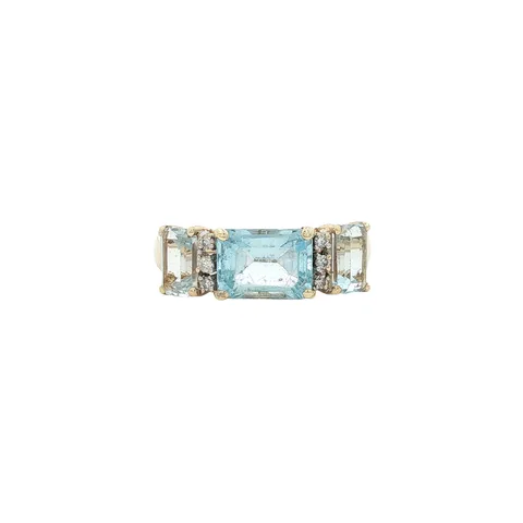 Vintage 14K Gold Ring with Topaz and Diamond