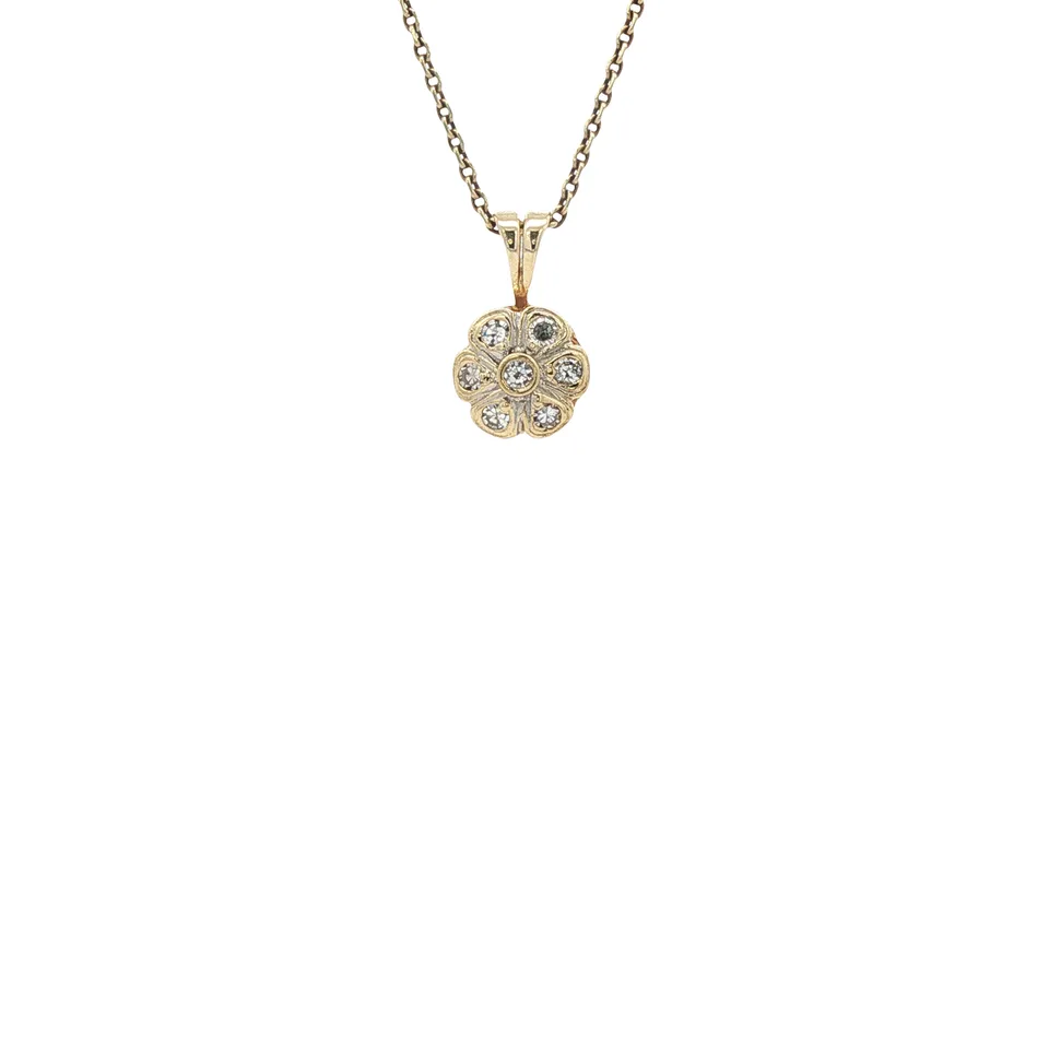Vintage 14K Gold Pendant with Diamond