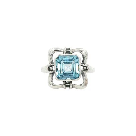 Vintage Sterling Silver Ring with Blue Topaz
