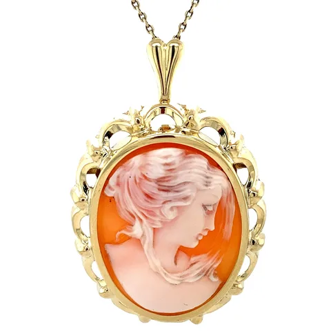 Vintage 14K Gold Pendant with Cameo