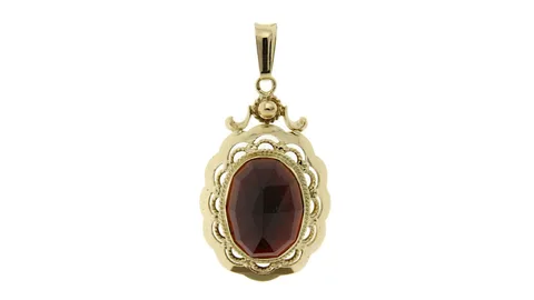 Vintage 14K Gold Pendant with Garnet