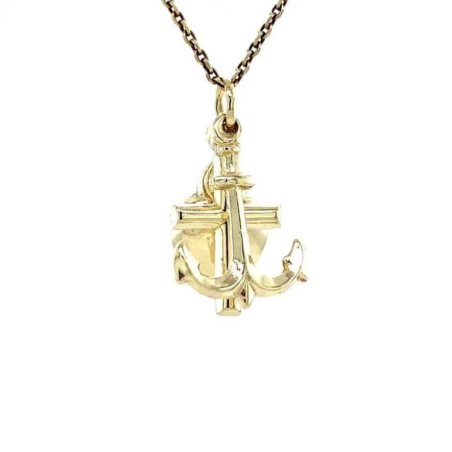 Vintage 14K Gold Pendant Faith, Hope and Love