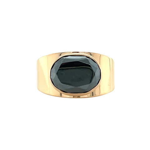 Vintage 14K Gold Ring with Hematite