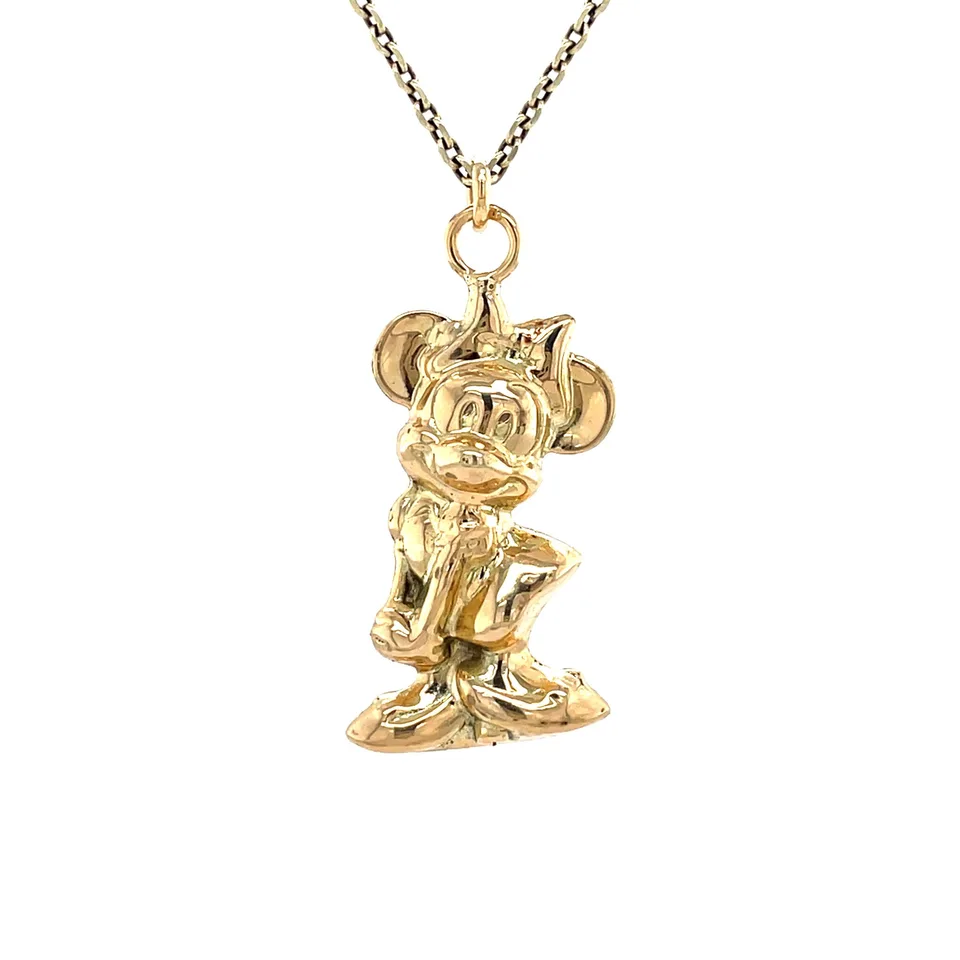 Vintage 14K Gold Minnie Mouse Pendant