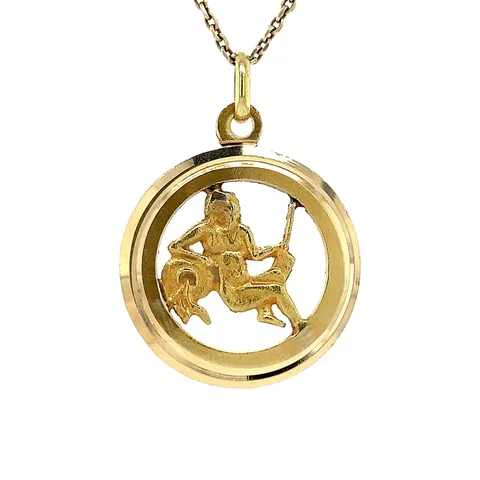 Vintage 18K Gold Aquarius Pendant