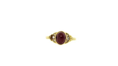 Vintage 14K Gold Ring with Ruby and Diamond