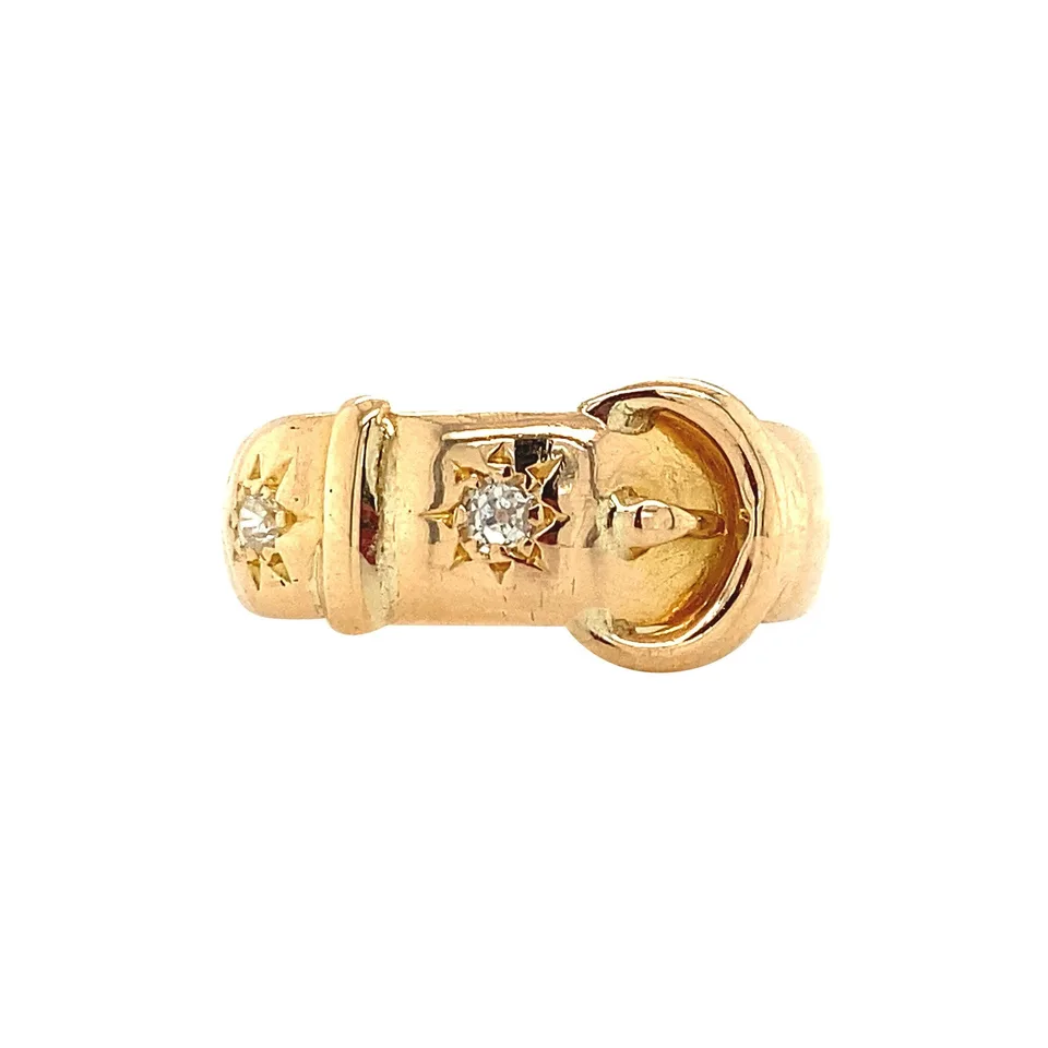 Vintage 18K Gold Ring with Diamond