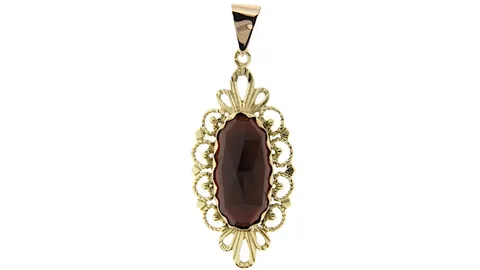 Vintage 14K Gold Pendant with Garnet