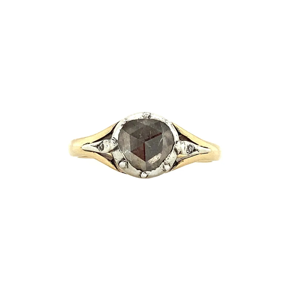 Vintage 14K Gold Ring with Rose Cut Diamond