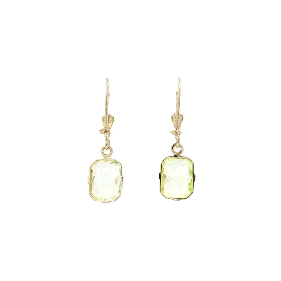 Vintage 14K Gold Drop Earrings with Spinel