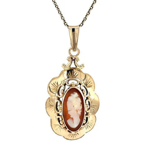 Vintage 14K Gold Pendant with Cameo