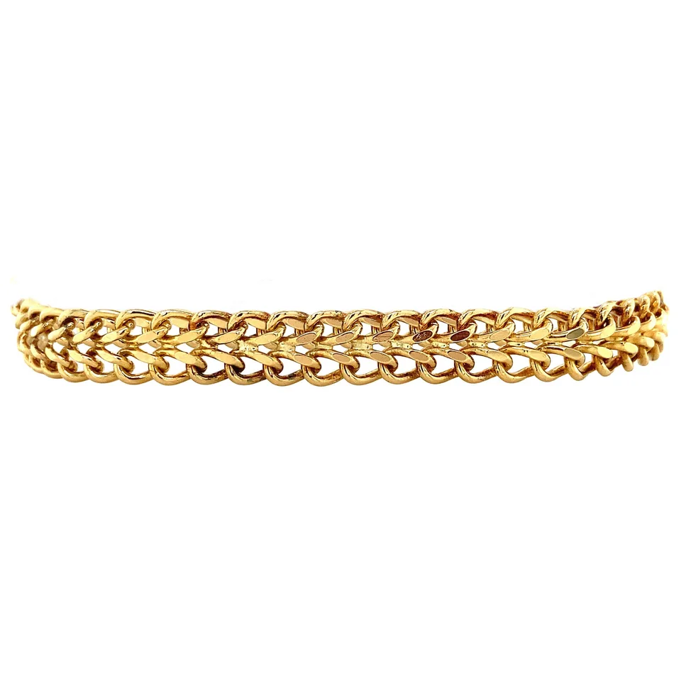 Vintage 18K Gold Bracelet Dubbele Curb 19 cm