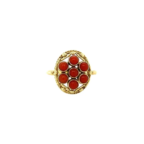 Vintage 14K Gold Ring with Red Coral