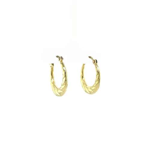 Vintage 14K Gold Fancy Hoop Earrings
