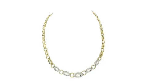 Vintage 14K Two Tone Gold Choker with 1.33 ct Diamond