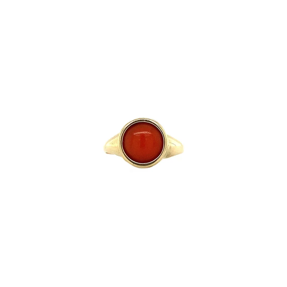 Vintage 14K Gold Ring with Red Coral