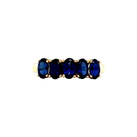Vintage Josephine 14K Gold Ring, Sapphire