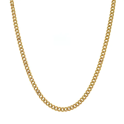 Vintage 14K Gold Long Necklace Curb 58 cm