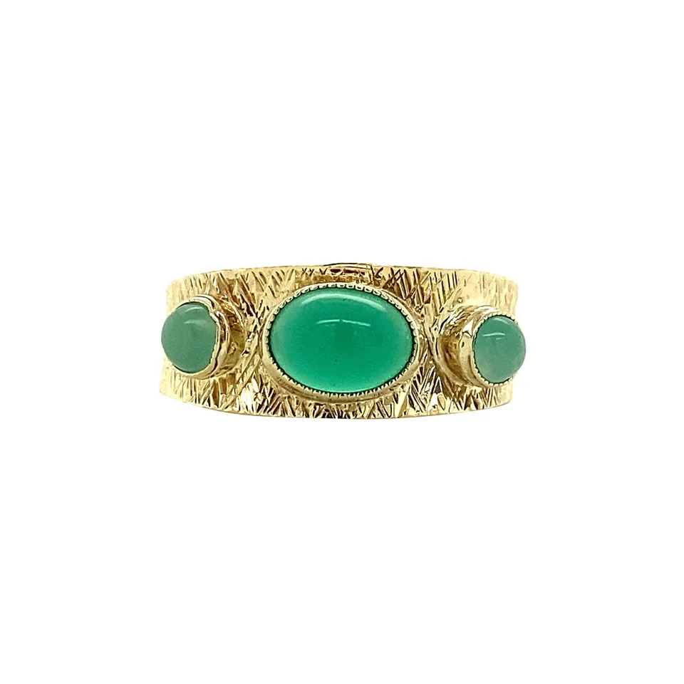 Vintage 14K Gold Ring with Aventurine