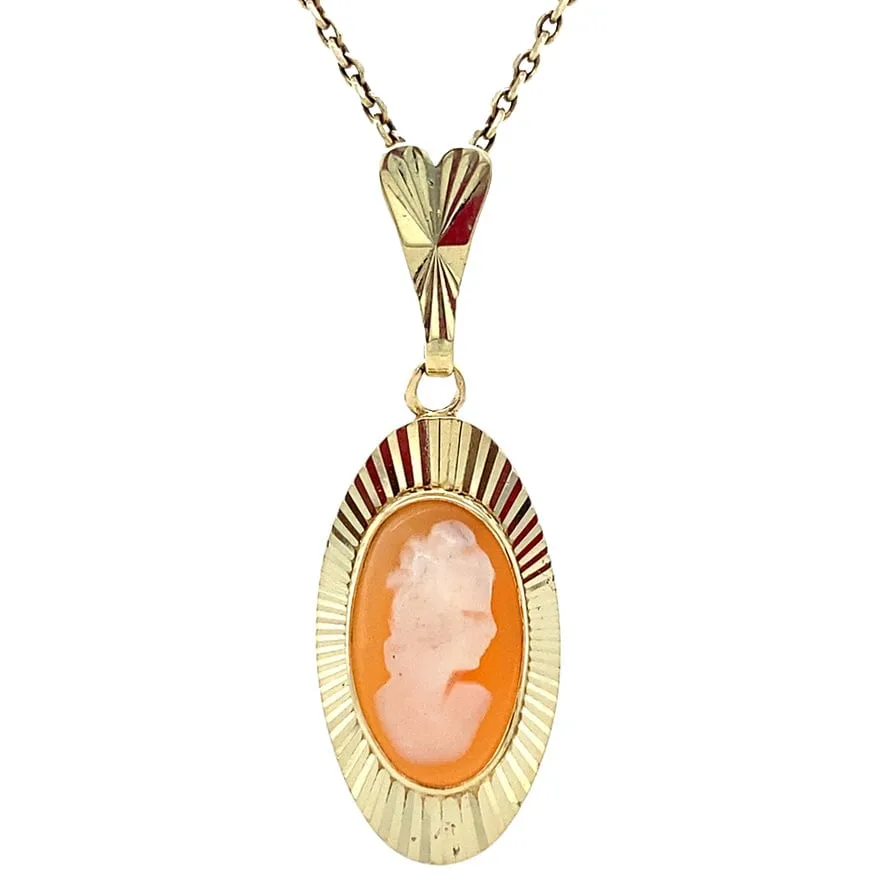 Vintage 14K Gold Pendant with Cameo