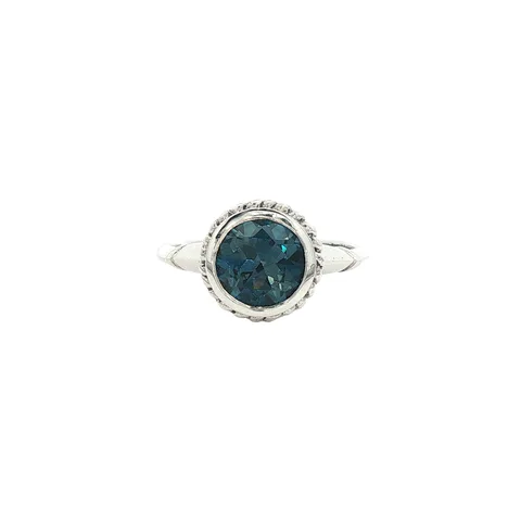 Vintage Sterling Silver Ring with Blue Topaz