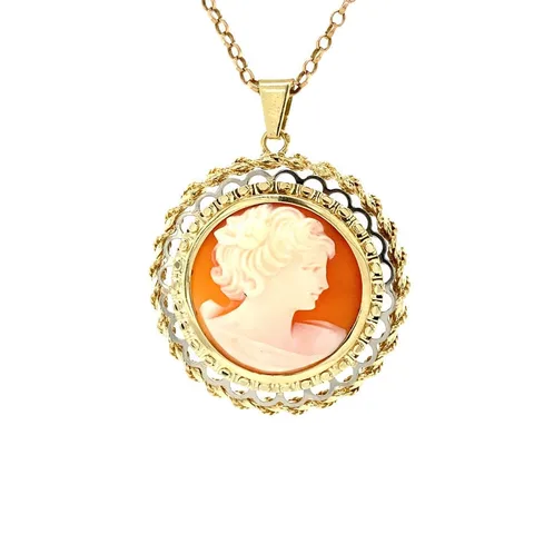 Vintage 14K Gold Pendant with Cameo