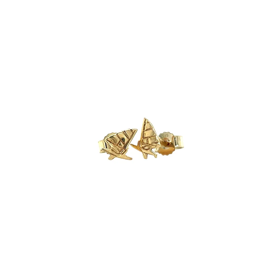 Vintage 14K Gold Zeilboot Stud Earrings