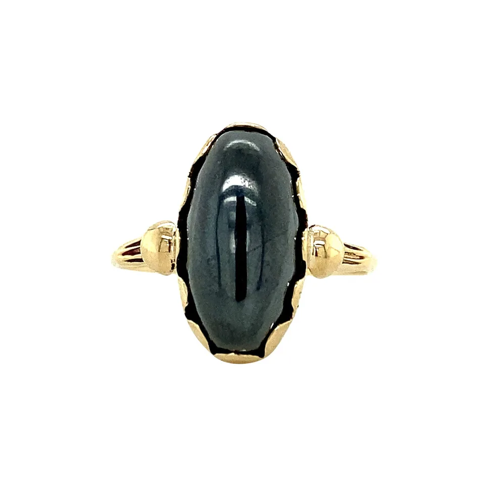 Vintage 14K Gold Ring with Hematite