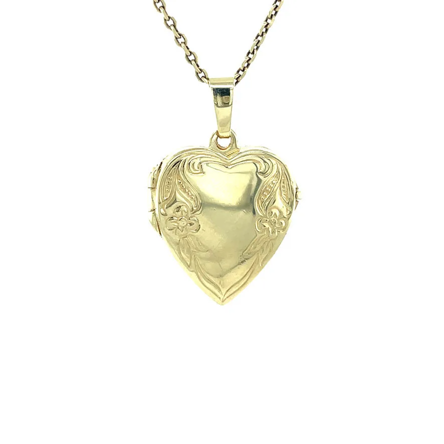 Vintage 14K Gold Heart Locket with Engraving
