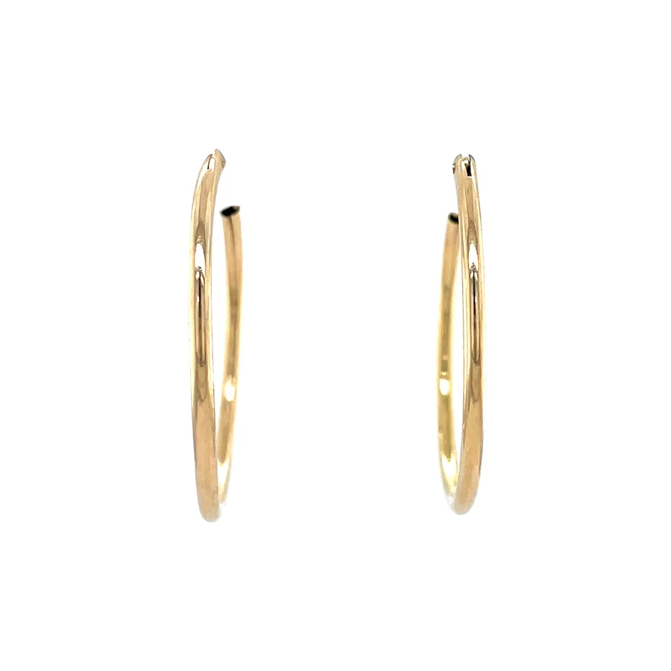 Vintage 14K Gold Smooth Hoop Earrings
